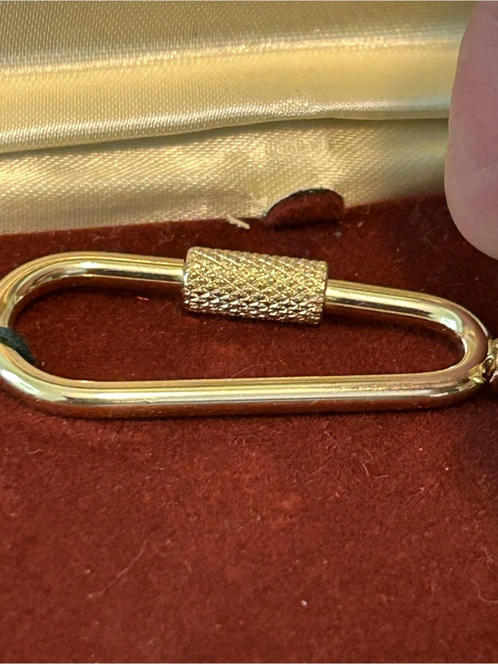 GEMEX Gold Oval ID Tag Carabiner Keychain